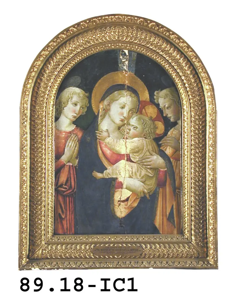 Madonna and Child with Two Angels, by Master of San Miniato