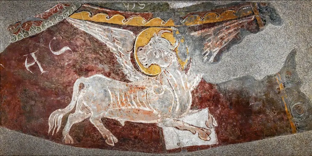 Winged Ox of Saint Luke from Sant Esteve d'Andorra, by Master of Sant Esteve d'Andorra