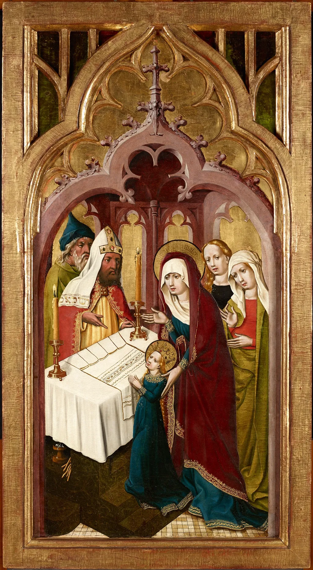 Tempelgang Mariens, by Master of Schloss Lichtenstein, unspecified, 1447