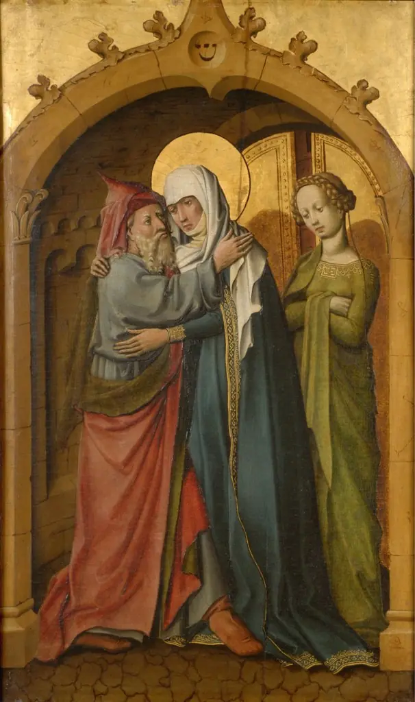The Meeting at the Golden Gate, by Master of Schloss Lichtenstein