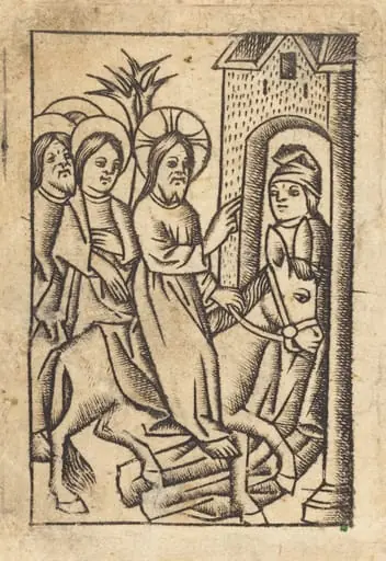 Christ's Entry into Jerusalem [left], by Master of St. Erasmus