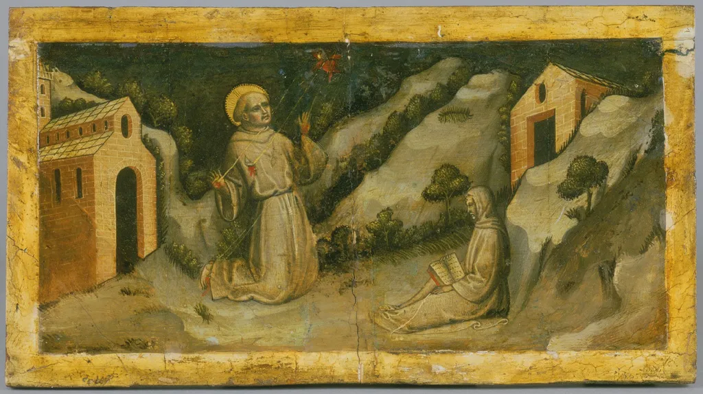 Saint Francis of Assisi Receiving the Stigmata, by Master of Staffolo, oil, 1420