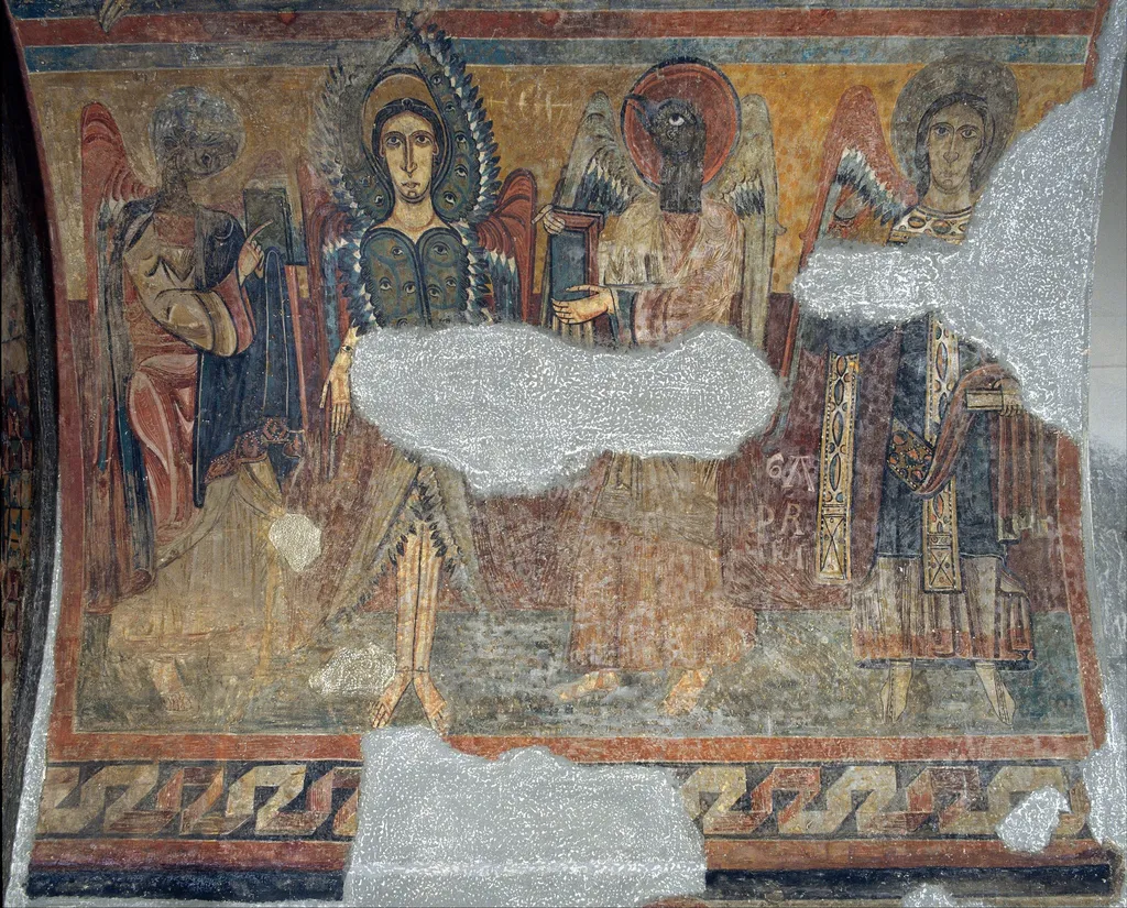 Arch of the Tetramorph with Seraph and Archangel from Santa Maria de Taüll, by Master of Taüll, unspecified, 1123