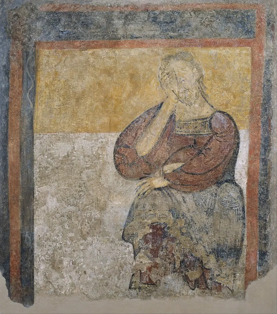 Distressed man from Sant Climent de Taüll, by Master of Taüll