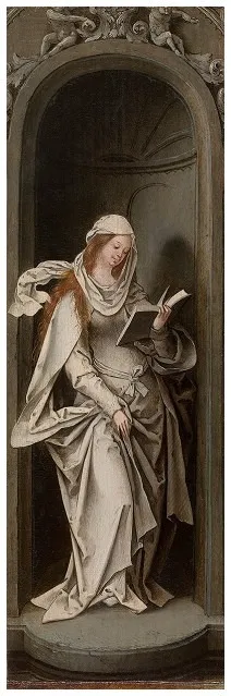 Annunciation (Mary), by Master of the Antwerp Adoration, oil, 1519