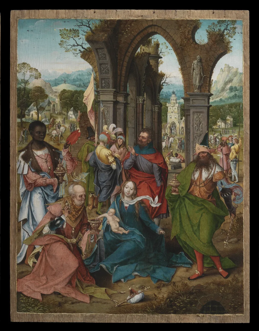 The Adoration of the Magi, by Master of the Antwerp Adoration, oil, 1550