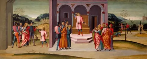 Daniel Saving Susanna, the Judgment of Daniel, and the Execution of the Elders, by Master of the Apollo and Daphne Legend