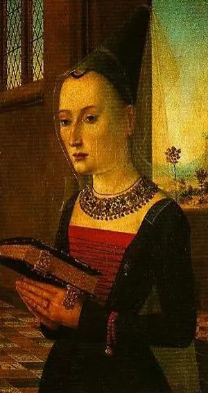 Portrait of Maria Bonciani (on the reverse: the annunciation: the angel Gabriel), by Master of the Baroncelli Portraits