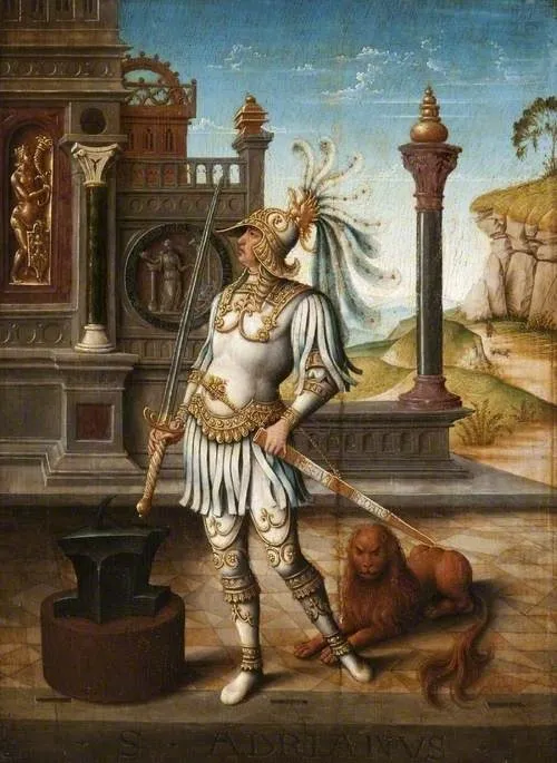 Saint Adrian, by Master of the Beighem Altarpiece, oil, 1520