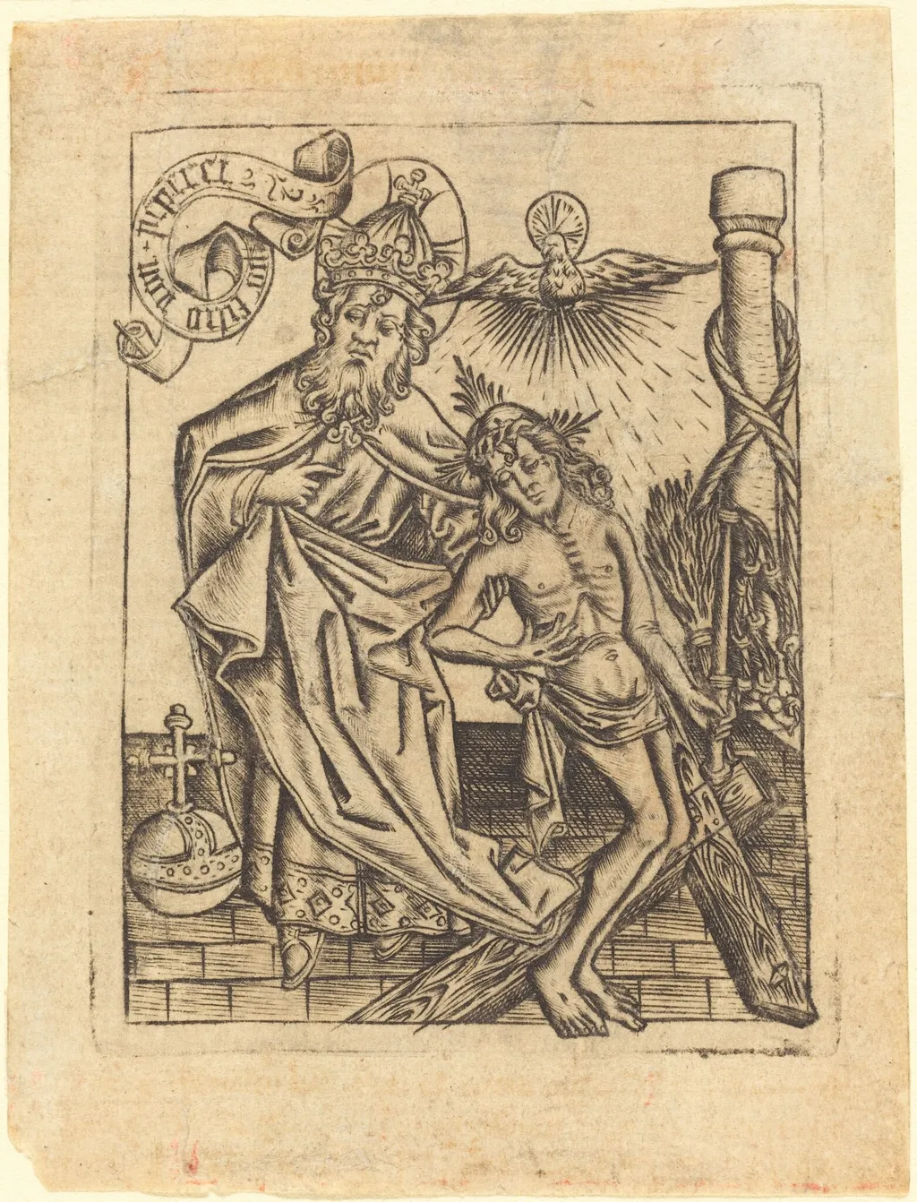 The Trinity, by Master of the Berlin Passion, ink, 1465
