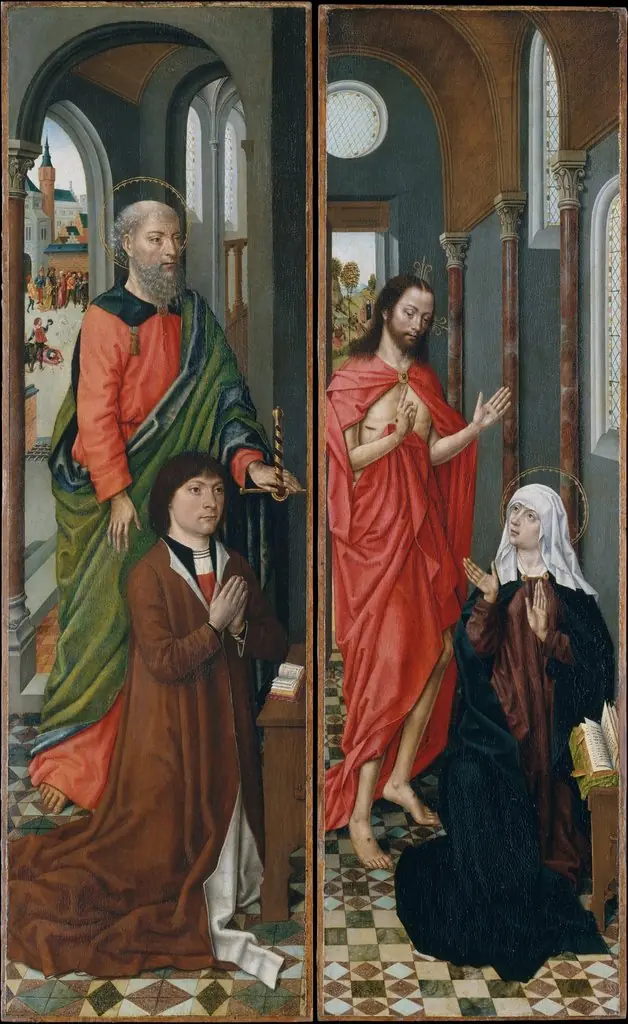 Saint Paul with Paolo Pagagnotti; Christ Appearing to His Mother, by Master of the Cologne legend of St. Ursula