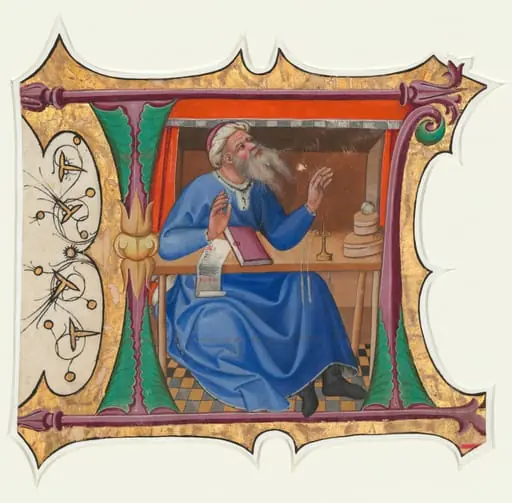 Initial L with Old Testament Prophet, by Master of the Cypresses