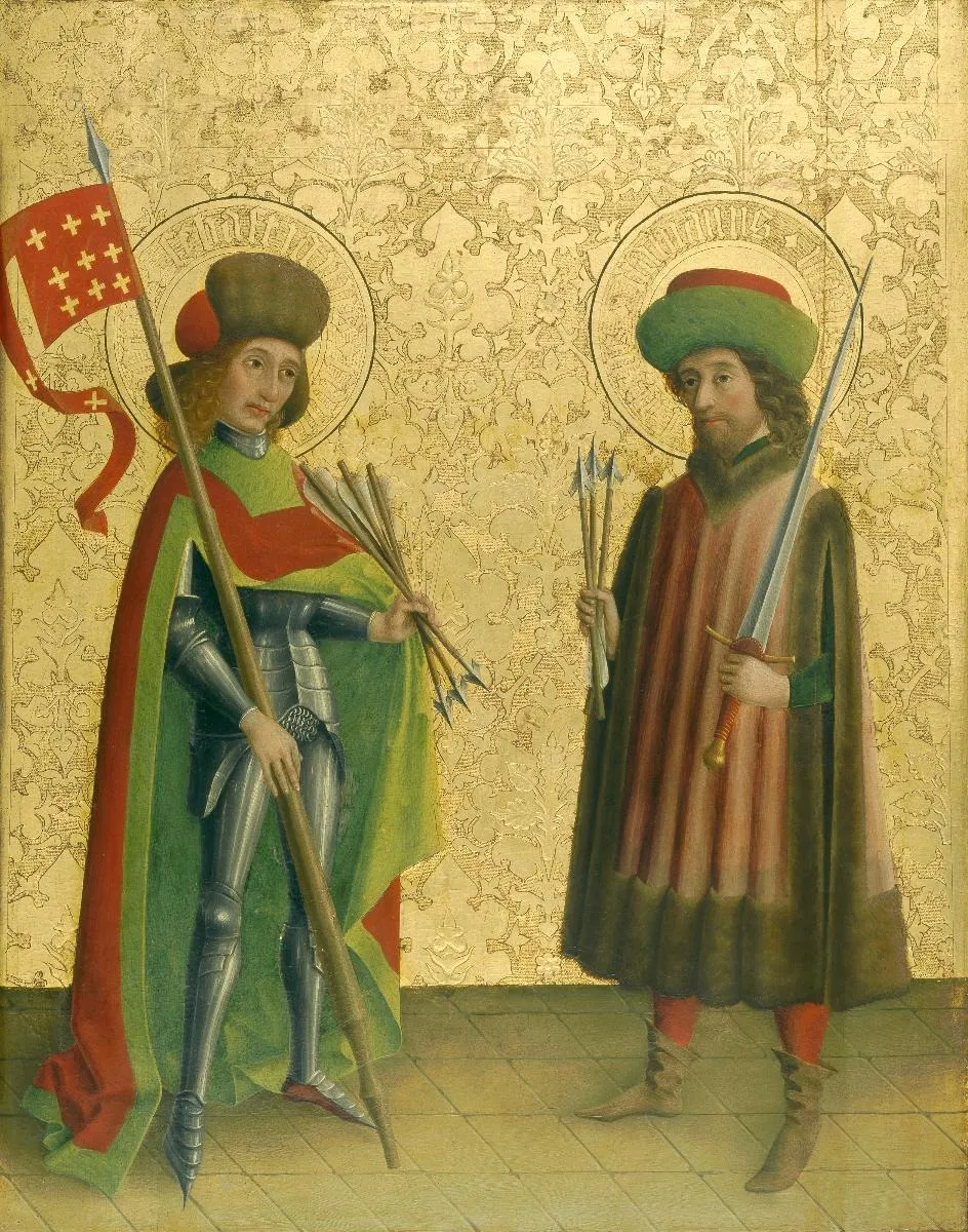 Die Heiligen Sebastian und Fabian, by Master of the Darmstadt Passion, unspecified, 1460