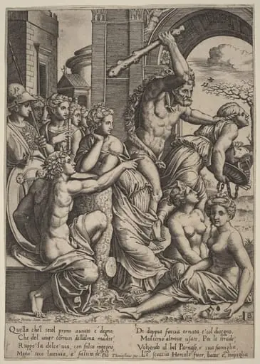 Envy Driven from the Temple of the Muses, by Master of the Die