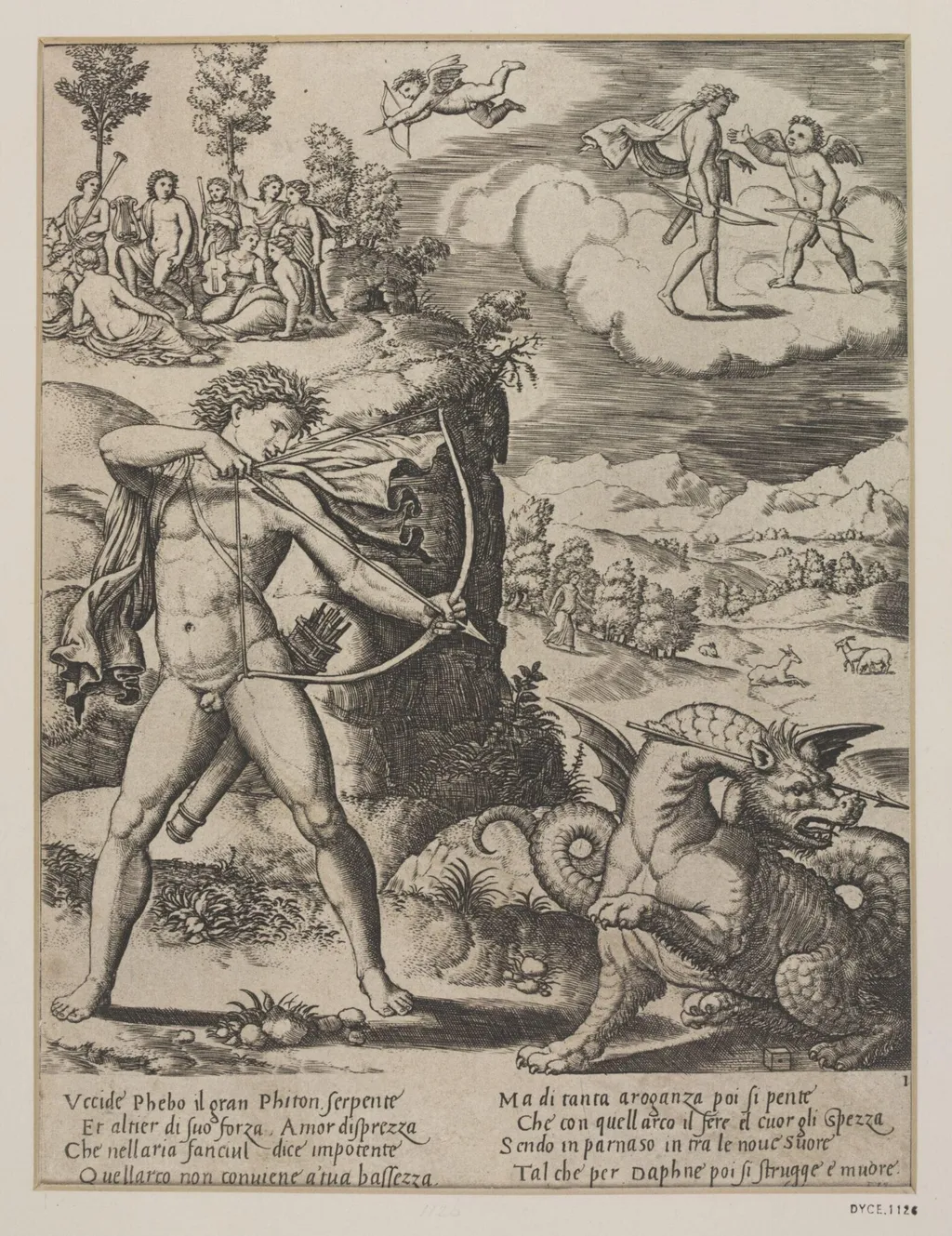 The History of Apollo and Daphne, by Master of the Die, 1534