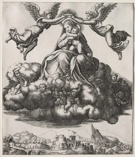 The Virgin in Glory, by Master of the Die