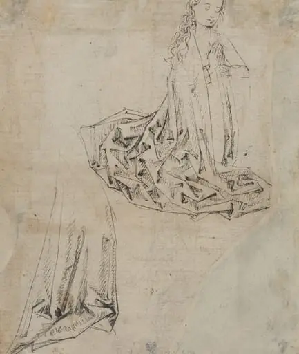 Female Figure Kneeling in Prayer [verso], by Master of the Drapery Studies