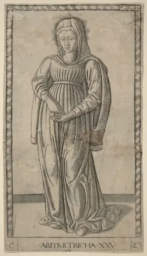 Aritmetricha (Arithmetic), by Master of the E-Series Tarocchi