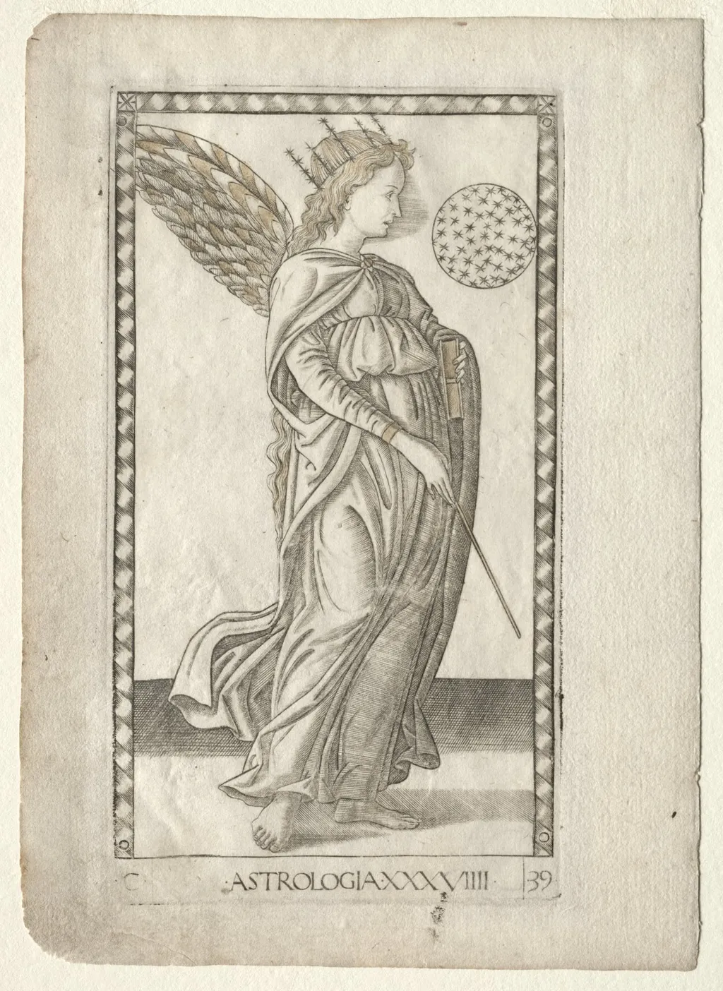 Astrology (from the Tarocchi, series C: Liberal Arts, #29), by Master of the E-Series Tarocchi, 1467