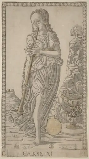 Caliope (Calliope), by Master of the E-Series Tarocchi
