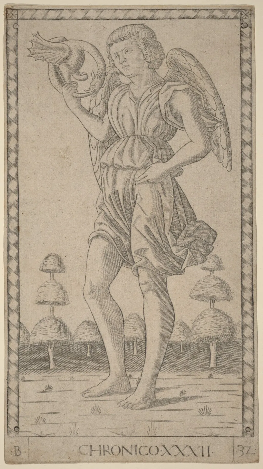 Chronico (Genius of Time), by Master of the E-Series Tarocchi, ink, 1465