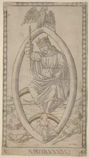 Iupiter (Jupiter), by Master of the E-Series Tarocchi