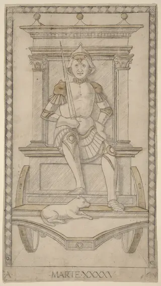 Marte (Mars), by Master of the E-Series Tarocchi, 1465