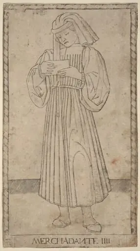 Merchadante (Merchant), by Master of the E-Series Tarocchi