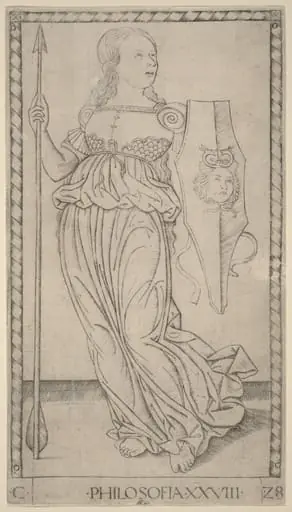 Philosofia (Philosophy), by Master of the E-Series Tarocchi