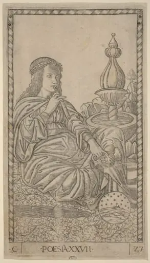 Poesia (Poetry), by Master of the E-Series Tarocchi
