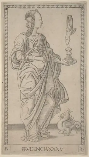 Prudencia (Prudence), by Master of the E-Series Tarocchi