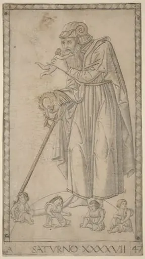 Saturno (Saturn), by Master of the E-Series Tarocchi