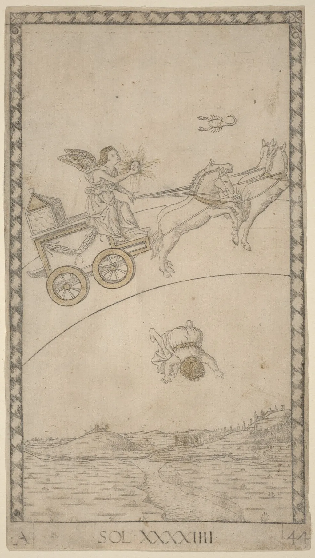 Sol (Sun), by Master of the E-Series Tarocchi, ink, 1465