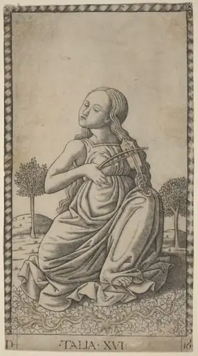 Talia (Thalia), by Master of the E-Series Tarocchi