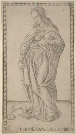 Temperancia (Temperance), by Master of the E-Series Tarocchi
