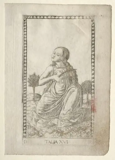 Thalia (comedy, pastoral poetry) (from the Tarocchi series D:  Apollo and the Muses, #16)
