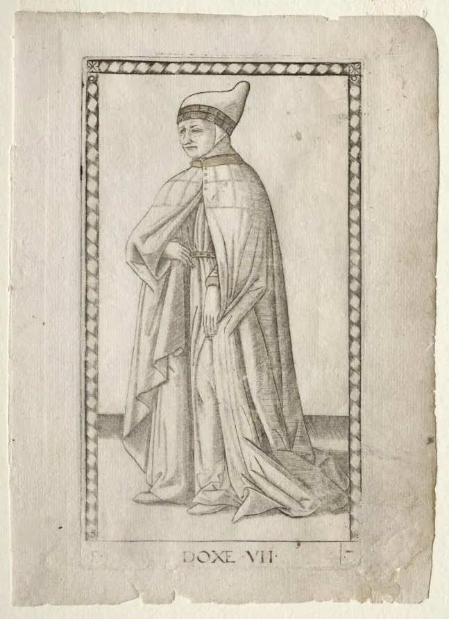 The Doge (from the Tarocchi, series E: Conditions of Man, #7), by Master of the E-Series Tarocchi, 1467