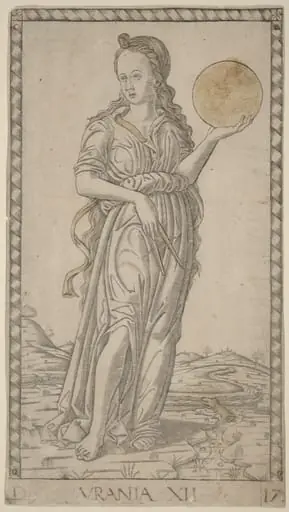 Urania, by Master of the E-Series Tarocchi