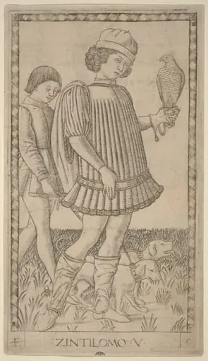 Zintilomo (Gentleman), by Master of the E-Series Tarocchi