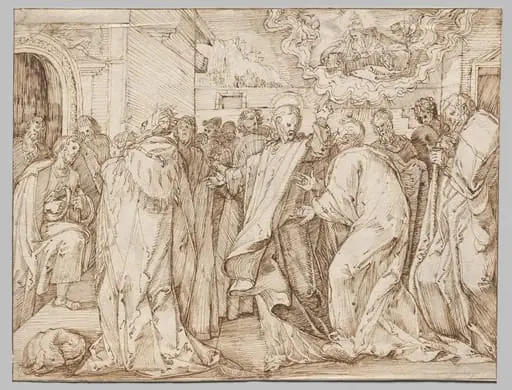 The Parable of the Tribute Money, by Master of the Egmont Albums