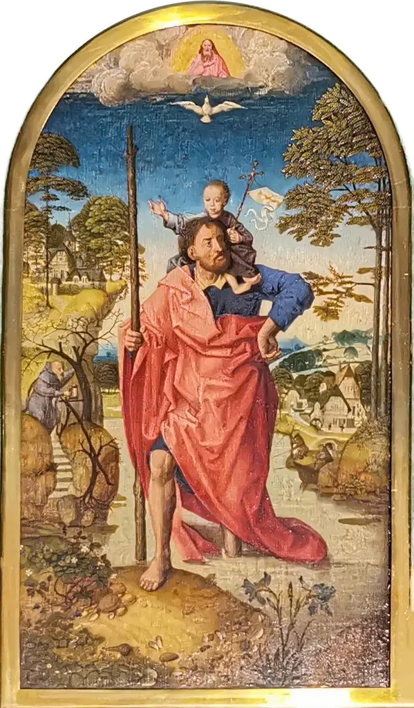 Saint Christopher, by Master of the Embroidered Foliage