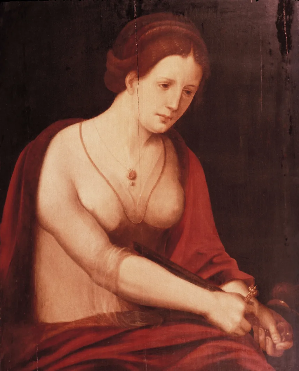 The Death of Lucretia, by Master of the Female Half-Lengths, unspecified, 1550