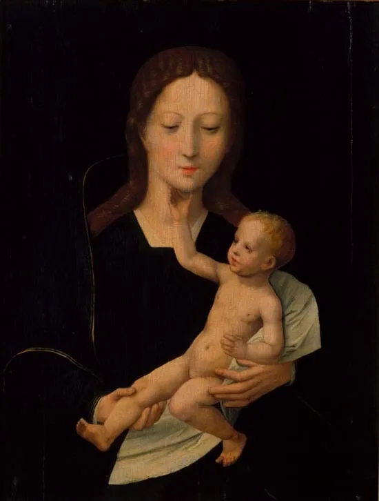 Virgin and Child, by Master of the Female Half-Lengths, tempera, 1520