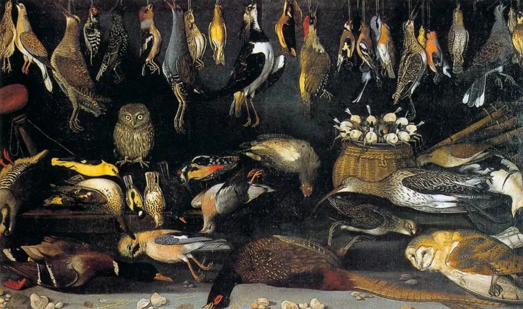 Still life with birds, by Master of the Hartford Still Life