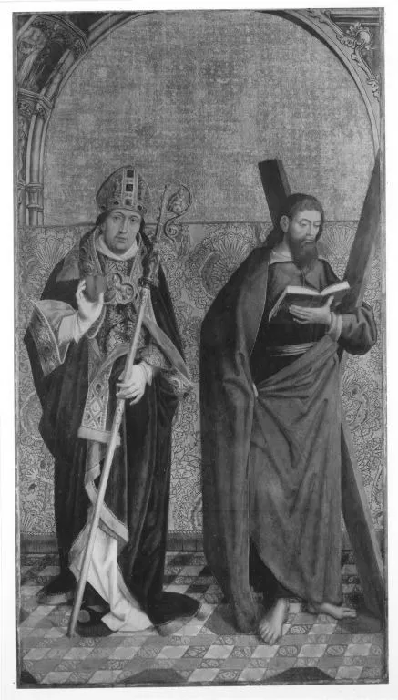 Die hll. Augustinus und Andreas Außenseite: Buße des hl. Hieronymus und kniende Nonne, by Master of the Holy Kinship the Elder, unspecified