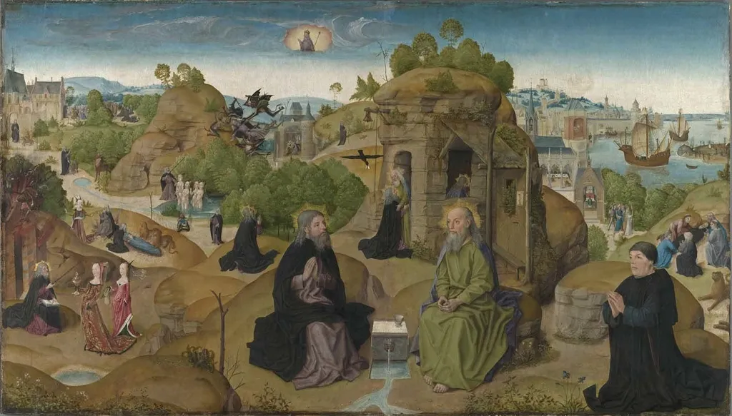 Legend of the Holy Ermite Anthony, by Master of the Holy Kinship the Elder, oil, 1410
