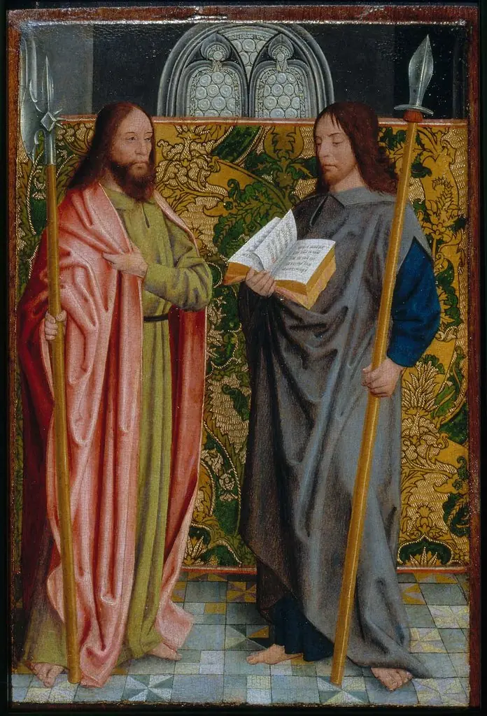 Saints Matthias and Matthew, by Master of the Holy Kinship the Younger