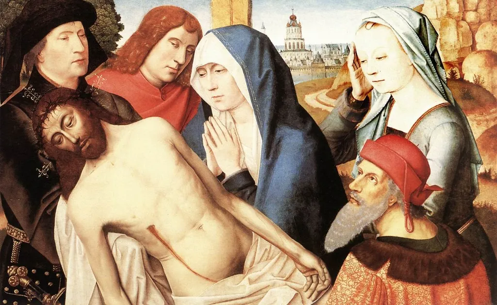 Lamentation, by Master of the Legend of Saint Lucy, oil, 1491