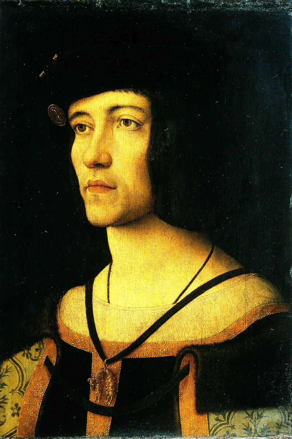 Portrait of a man, possibly Jan van Luxemburg, lord of Ville, by Master of the Legend of the Magdalene, oil, 1512