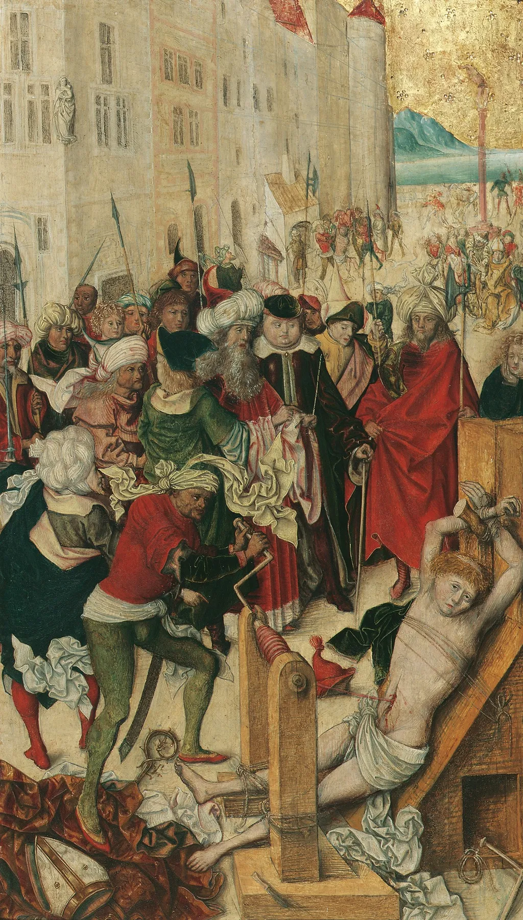 Martyrdom of St. Erasmus, by Master of the Martyrs of Saints, oil, 1500